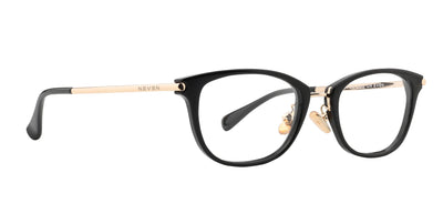 Frances eyeglasses with black frame and gold accents