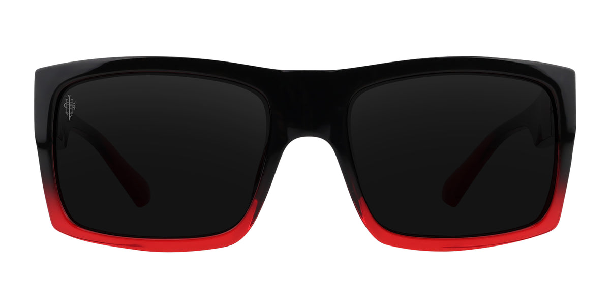 Blood Fade black rectangular polarized sunglasses from Neven Eyewear Pair name: Blood Fade Frame shape: rectangular.