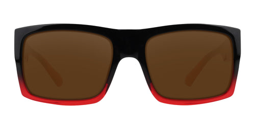 Blood Fade Black and red rectangular prescription glasses from Neven Eyewear Pair name: Blood Fade Frame shape: rectangular.