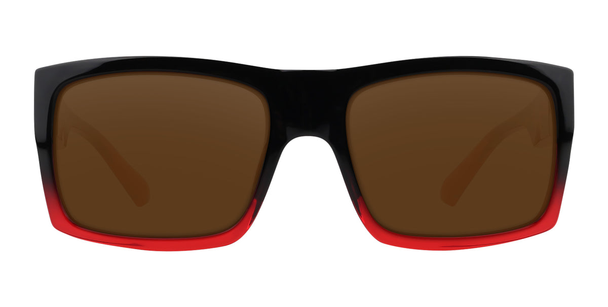[Rx Blood Fade] [Black and red] [Rectangular] [prescription glasses] from Neven Eyewear Pair name: Rx Blood Fade Frame shape: Rectangular.