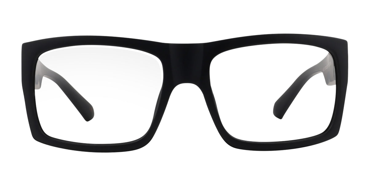 Redrum black rectangular prescription glasses from Neven Eyewear Pair name: Redrum Frame shape: rectangular.