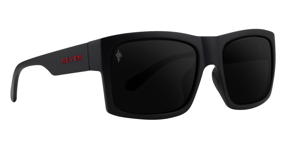 Redrum black rectangular polarized sunglasses from Neven Eyewear Pair name: Redrum Frame shape: rectangular.