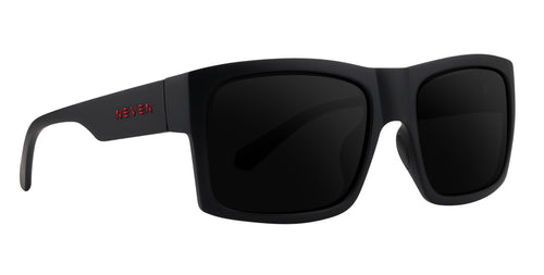 Redrum black rectangular prescription glasses from Neven Eyewear Pair name: Redrum Frame shape: rectangular.
