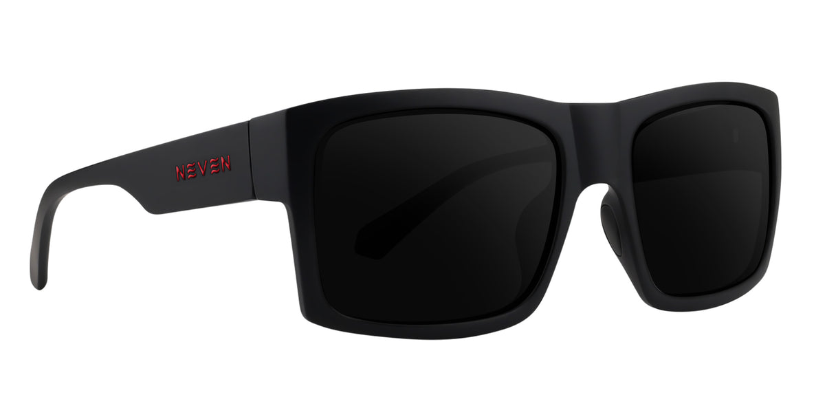 Redrum black rectangular prescription glasses from Neven Eyewear Pair name: Redrum Frame shape: rectangular.