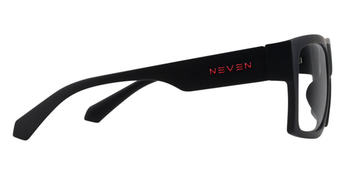 Redrum Matte black rectangular prescription glasses from Neven Eyewear Pair name: Redrum Frame shape: rectangular.