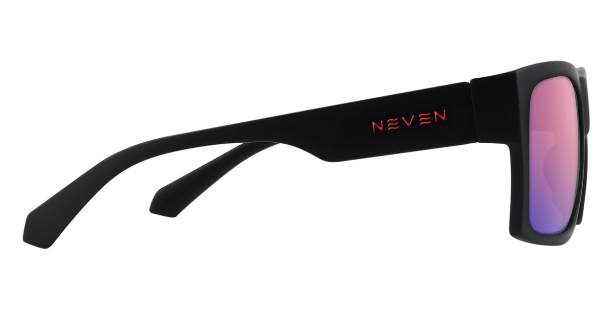 Redrum black rectangular prescription glasses from Neven Eyewear Pair name: Redrum Frame shape: rectangular.
