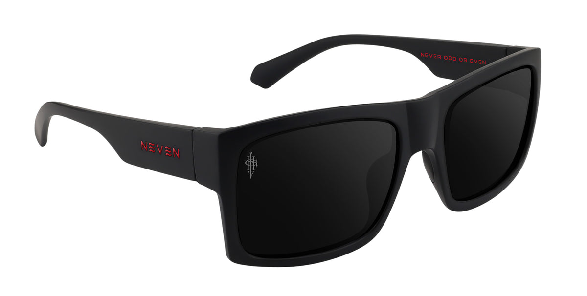 Redrum black rectangular polarized sunglasses from Neven Eyewear Pair name: Redrum Frame shape: rectangular.