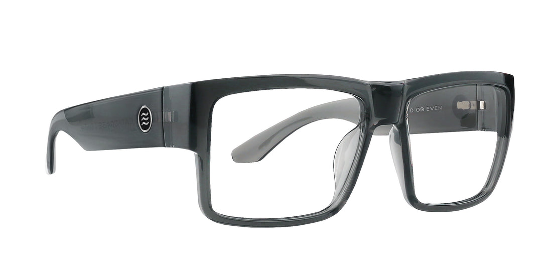 Banshee glasses in transparent gray frame and clear lenses