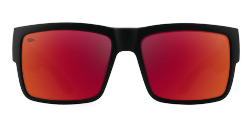 Havoc sunglasses with black frame and red lenses.
