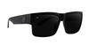 Relic black rectangular polarized sunglasses with matte finish and dark lenses.
