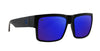 Scythe Black Rectangular Polarized Sunglasses with blue lenses