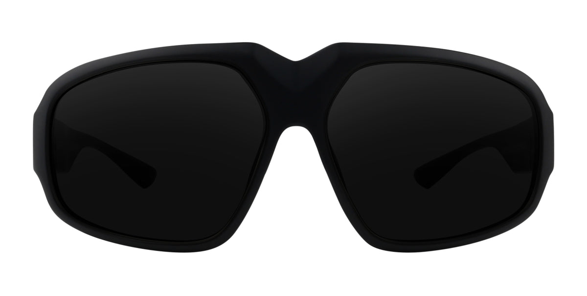 DOA matte black oversized prescription glasses from Neven Eyewear Pair name: DOA Frame shape: oversized.
