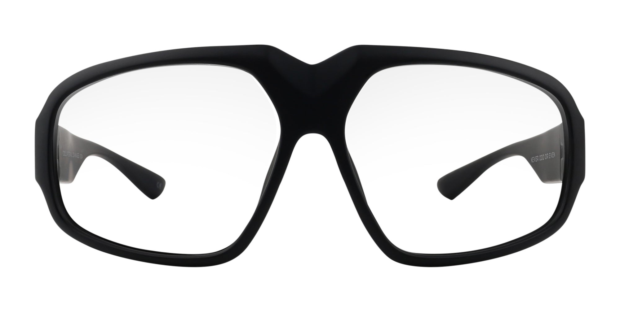 DOA matte black oversized prescription glasses from Neven Eyewear Pair name: DOA Frame shape: oversized.