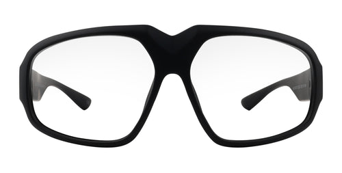 DOA matte black oversized prescription glasses from Neven Eyewear Pair name: DOA Frame shape: oversized.