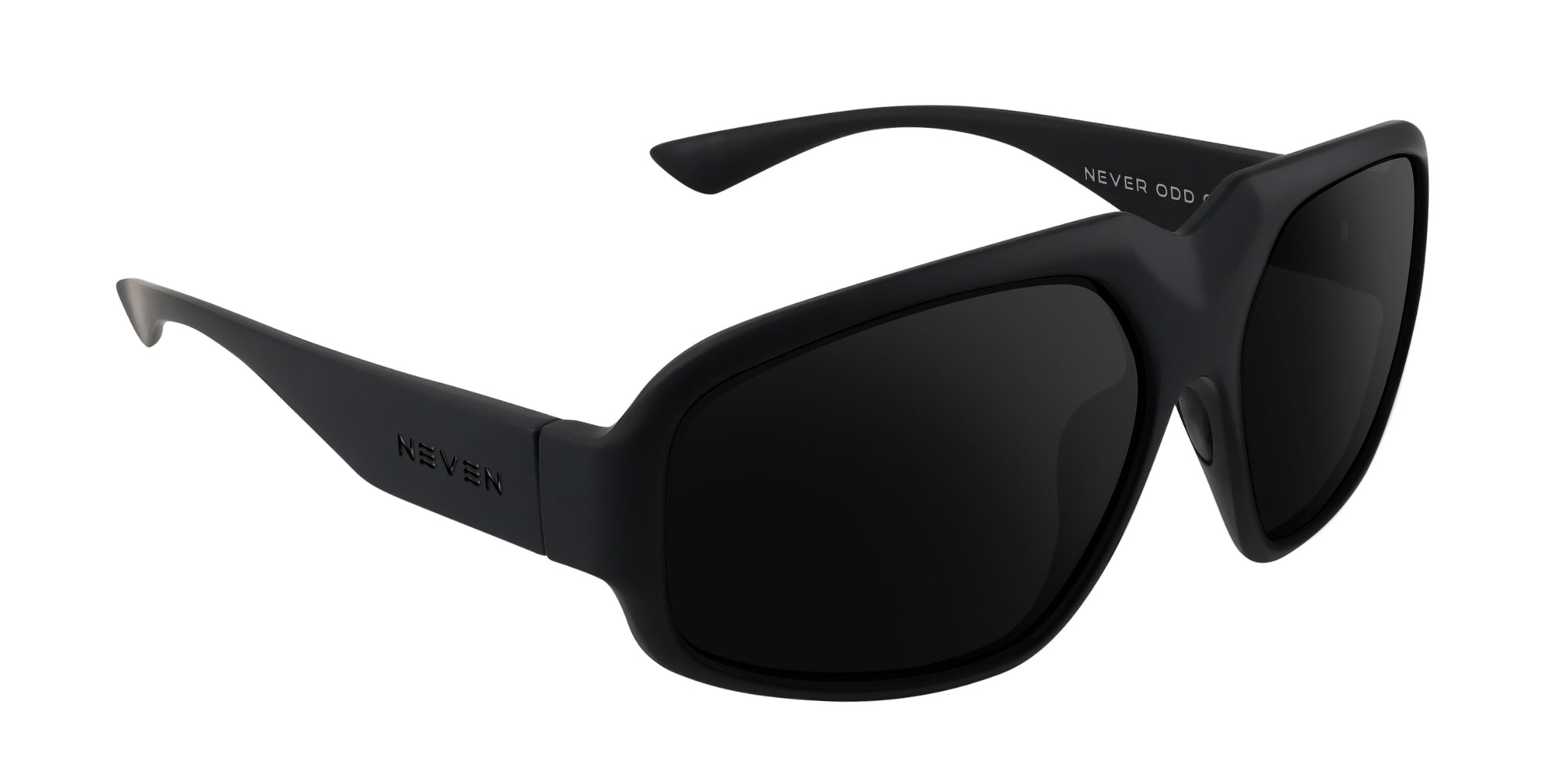 DOA matte black oversized prescription glasses from Neven Eyewear Pair name: DOA Frame shape: oversized.