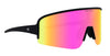 FLL SND black sports polarized sunglasses with pink to yellow gradient lens.