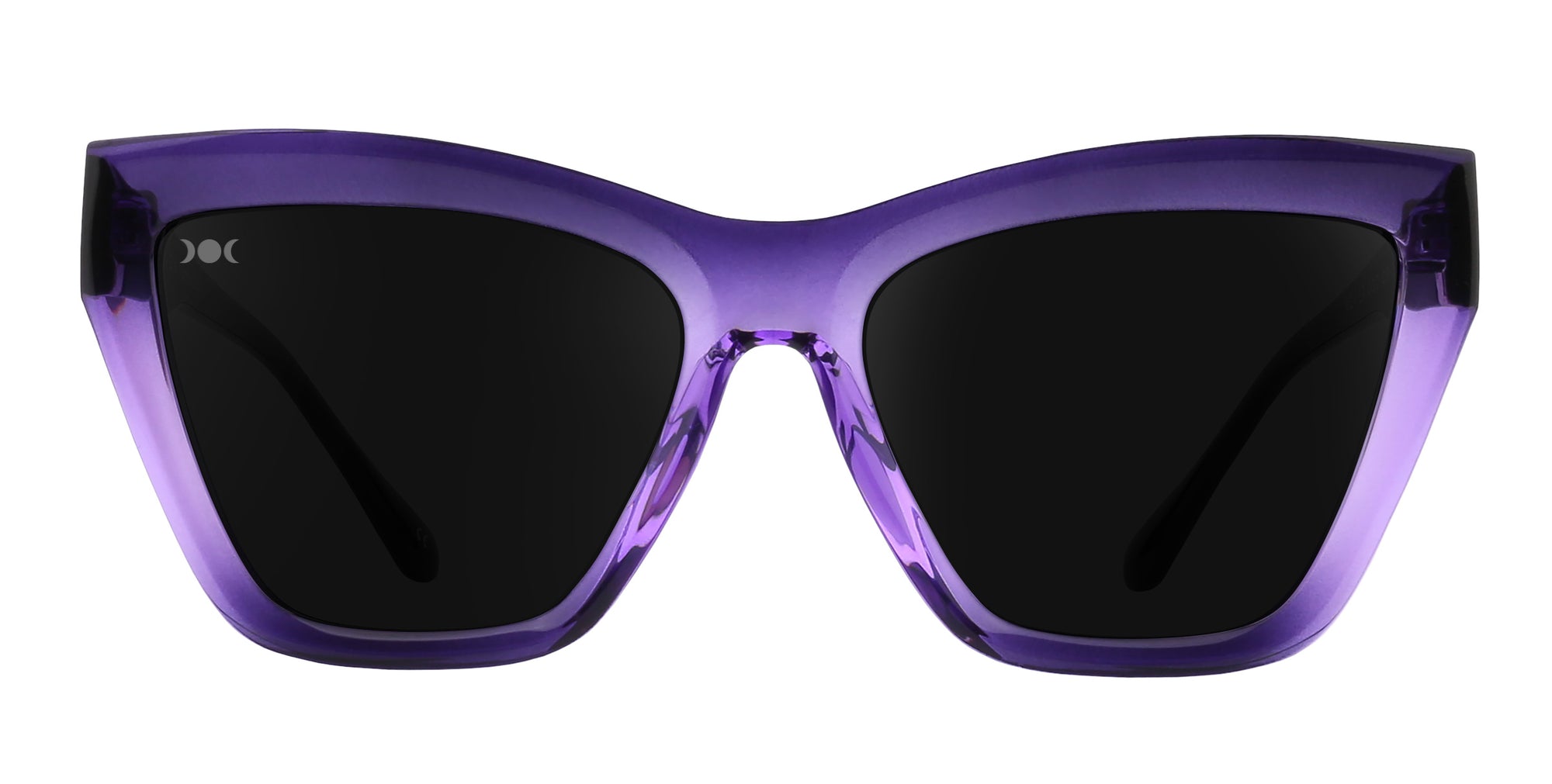 Ethereal Purple Cat Eye Polarized Sunglasses with black lenses