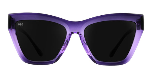 Ethereal Purple Cat Eye Polarized Sunglasses with black lenses