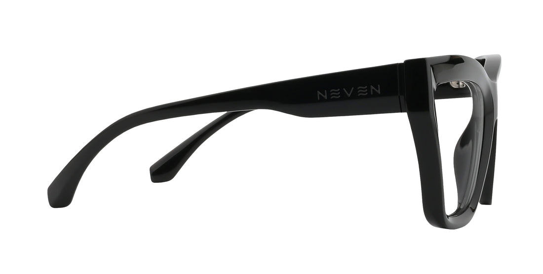 Nocturnal Black Cat-eye prescription glasses from Neven Eyewear.