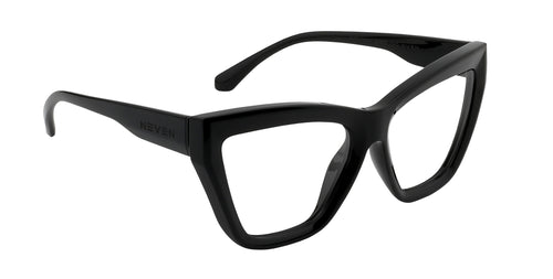 Nocturnal Black Cat-eye prescription glasses from Neven Eyewear.