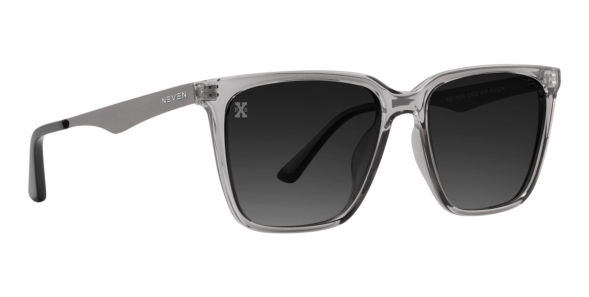 Tornado gray rectangular polarized sunglasses from Neven Eyewear Pair name: Tornado Frame shape: rectangular.