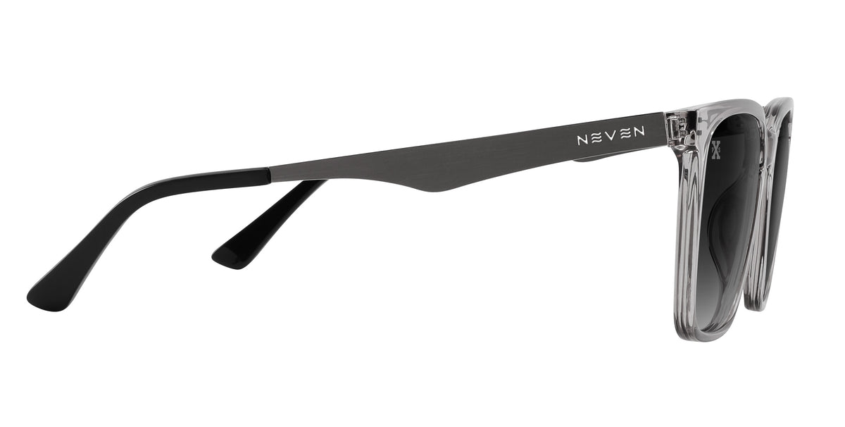 Tornado gray rectangular polarized sunglasses from Neven Eyewear Pair name: Tornado Frame shape: rectangular.