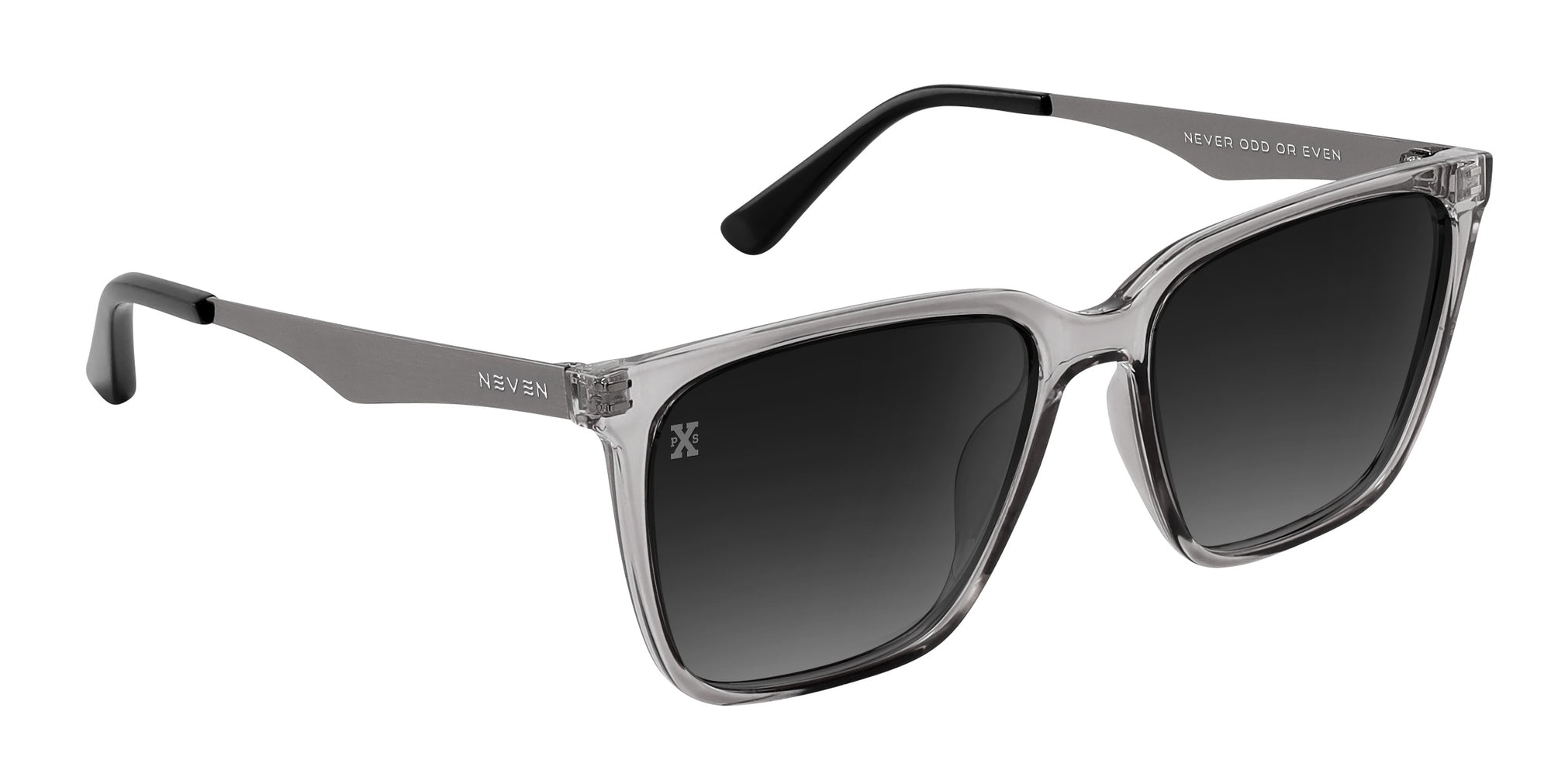 Tornado gray rectangular polarized sunglasses from Neven Eyewear Pair name: Tornado Frame shape: rectangular.