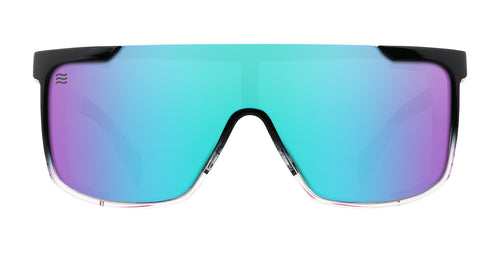 Night Watch Black Sporty polarized sunglasses with blue and purple lenses.