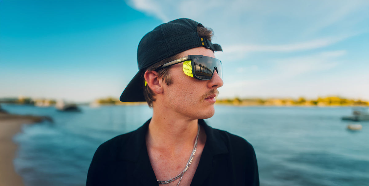 Whistler Black Wraparound polarized sunglasses from Neven Eyewear.