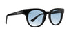 Black sunglasses with blue gradient lenses, featuring a glossy frame and the Neven brand logo.