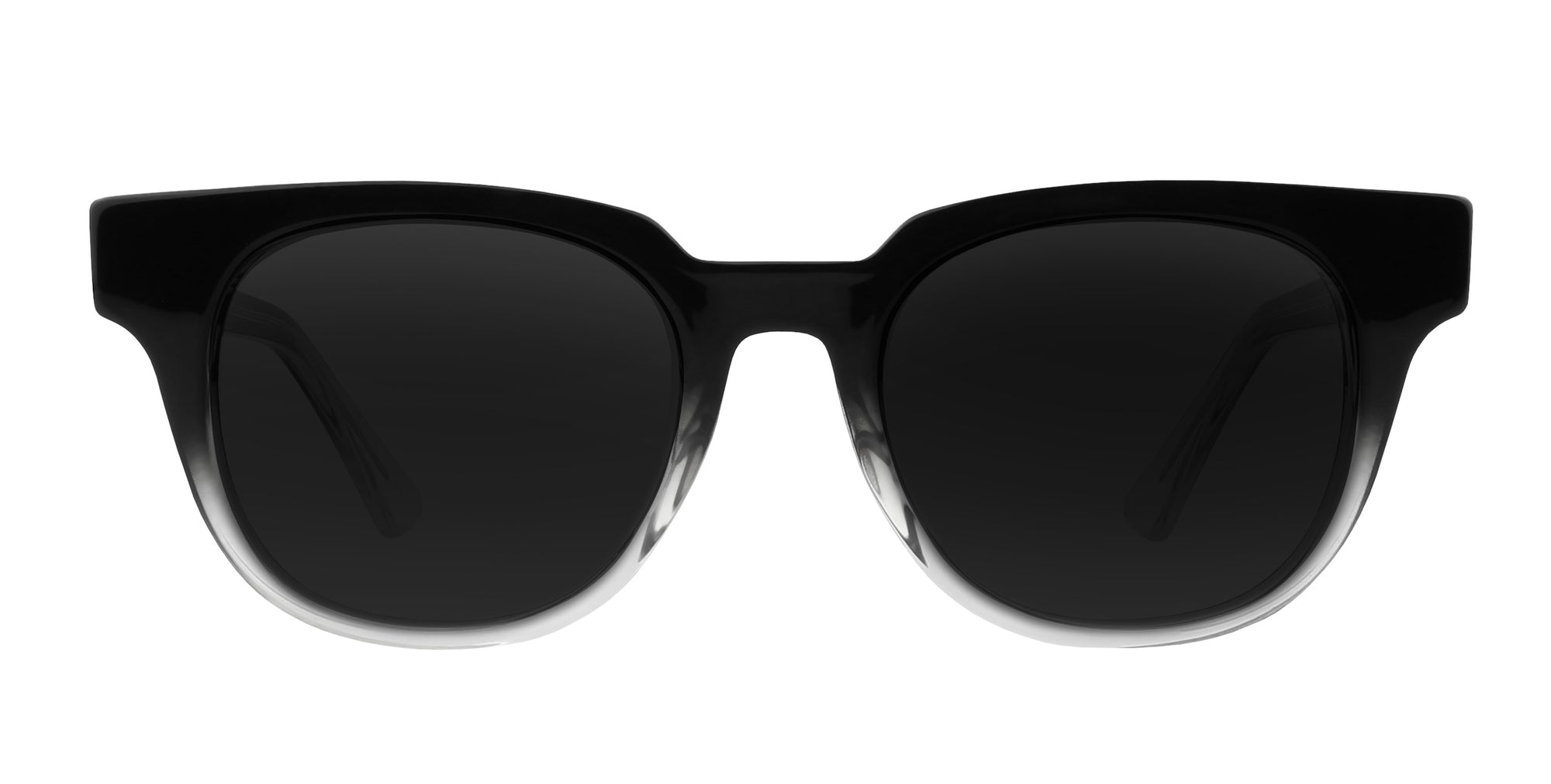 Fang Black Top/Transparent Rim Rectangular prescription glasses from Neven Eyewear.