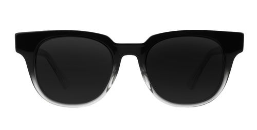 Fang Black Top/Transparent Rim Rectangular prescription glasses from Neven Eyewear.