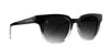 Fang Black Rectangle polarized sunglasses with a glossy black-to-transparent gradient frame and black gradient lenses.