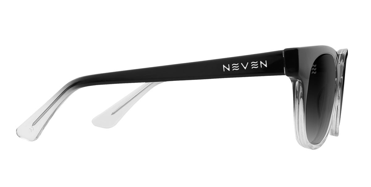 Fang black and clear round polarized sunglasses from Neven Eyewear