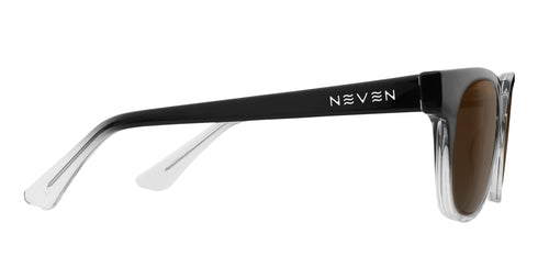 Fang Black Top/Transparent Rim Rectangular prescription glasses from Neven Eyewear.