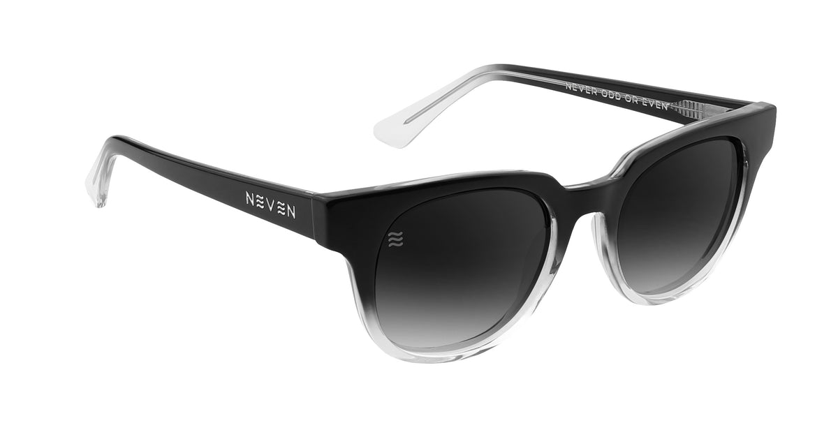 Fang black and clear round polarized sunglasses from Neven Eyewear