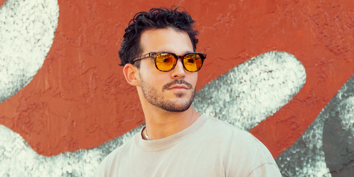 Gryphon tortoiseshell sunglasses with yellow lenses from Neven Eyewear.