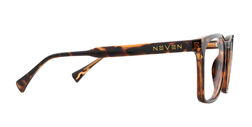 Chazz tortoiseshell rectangular prescription glasses from Neven Eyewear.