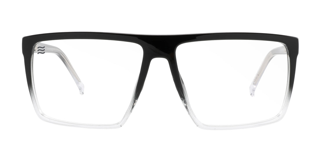 Front view of Colorado Bulldog XL Z87+ safety eyewear showcasing black frames and clear lenses with a white background