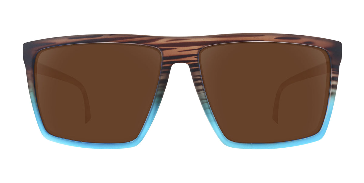 Melby XL brown &amp; blue rectangular prescription glasses from Neven Eyewear.