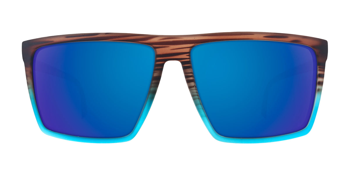 Melby XL brown &amp; blue rectangular prescription glasses from Neven Eyewear.