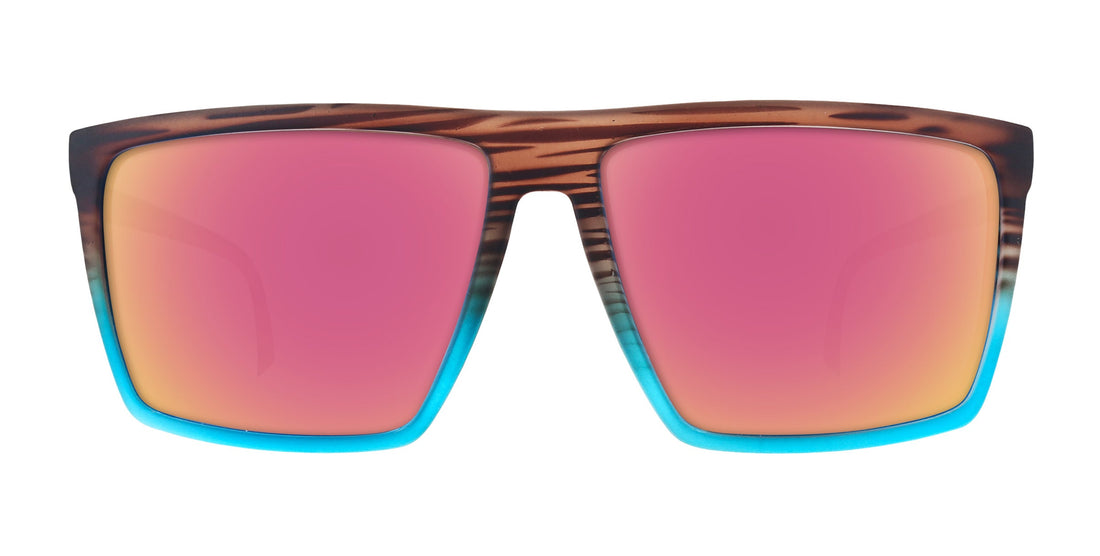Melby XL brown & blue rectangular prescription glasses from Neven Eyewear.
