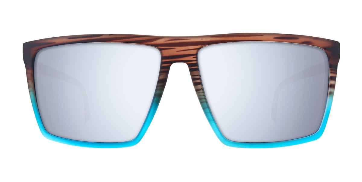 Melby XL brown &amp; blue rectangular prescription glasses from Neven Eyewear.