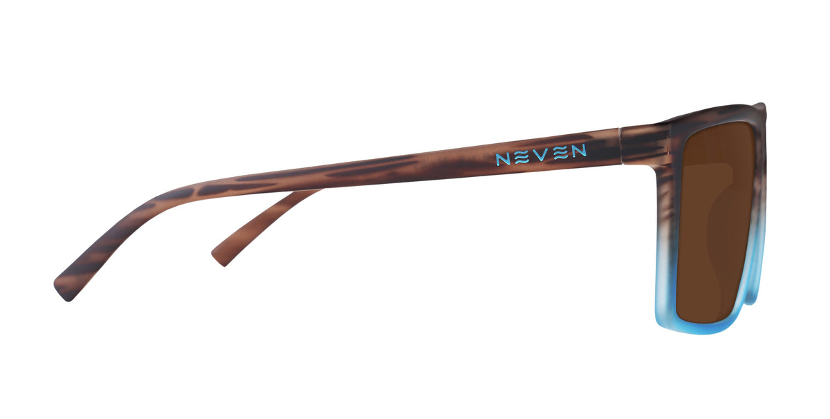 Melby XL brown &amp; blue rectangular prescription glasses from Neven Eyewear.