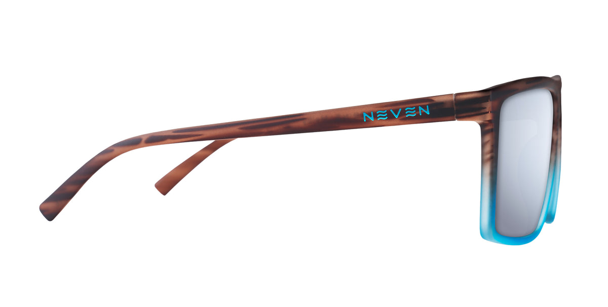 Melby XL brown &amp; blue rectangular prescription glasses from Neven Eyewear.
