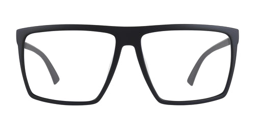 Black eyeglasses on a white background