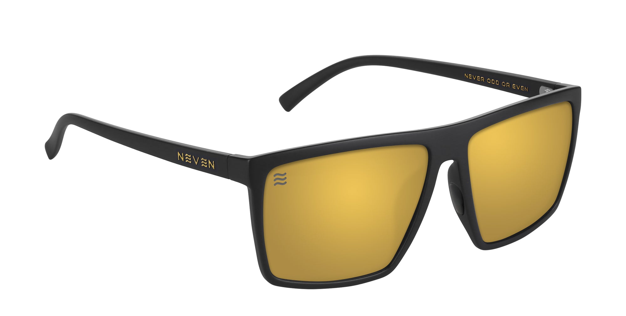 Norton XL black rectangular polarized sunglasses from Neven Eyewear.