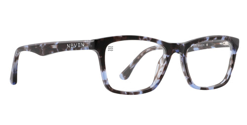 D.A.D.M. blue tortoiseshell rectangular prescription glasses from Neven Eyewear Pair name: D.A.D.M. Frame shape: rectangular.