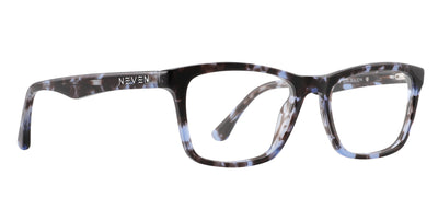 D.A.D.M. blue tortoiseshell rectangular prescription glasses from Neven Eyewear Pair name: D.A.D.M. Frame shape: rectangular.