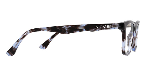 D.A.D.M. blue tortoiseshell rectangular prescription glasses from Neven Eyewear Pair name: D.A.D.M. Frame shape: rectangular.